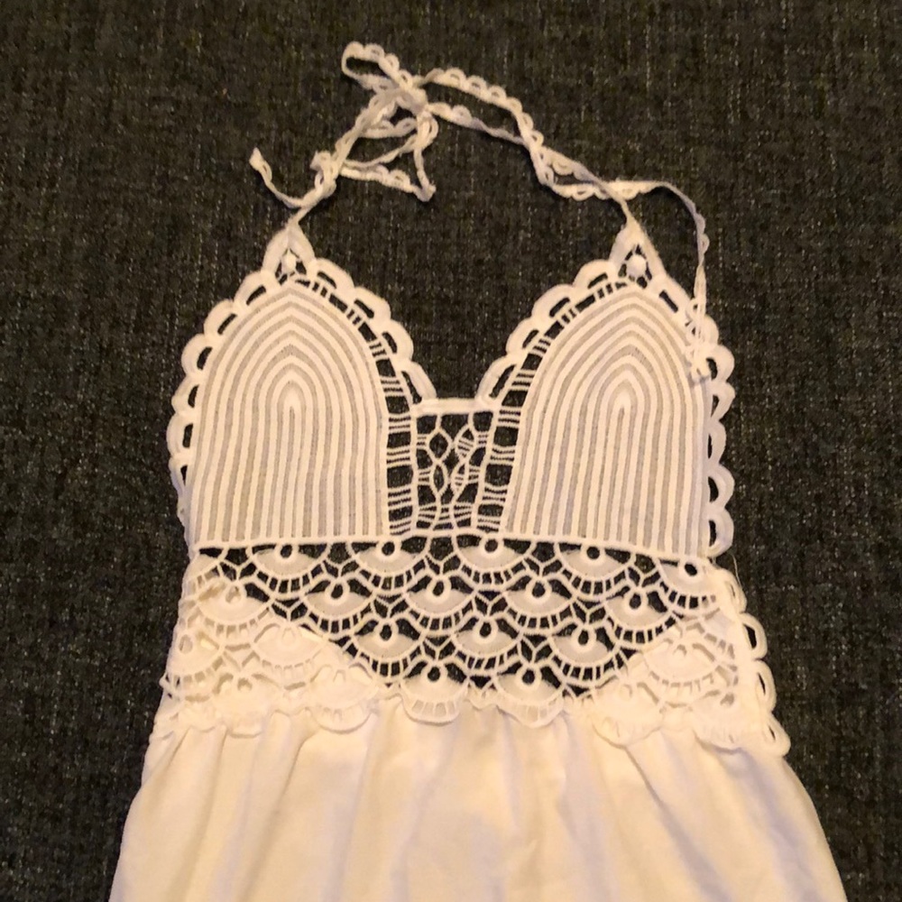 Women’s Long White Lace Maxi/Cover-Up Dress